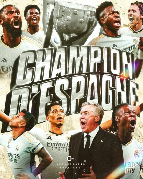 Real Madrid sacré champion d&rsquo;Espagne pour la 36e fois